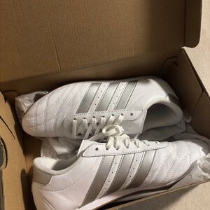 Adidas White and Silver Athletic Shoes
